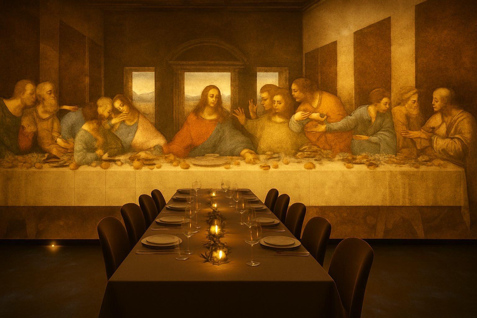 Visualizzazione della sala del Cenacolo nel museo di Sanya